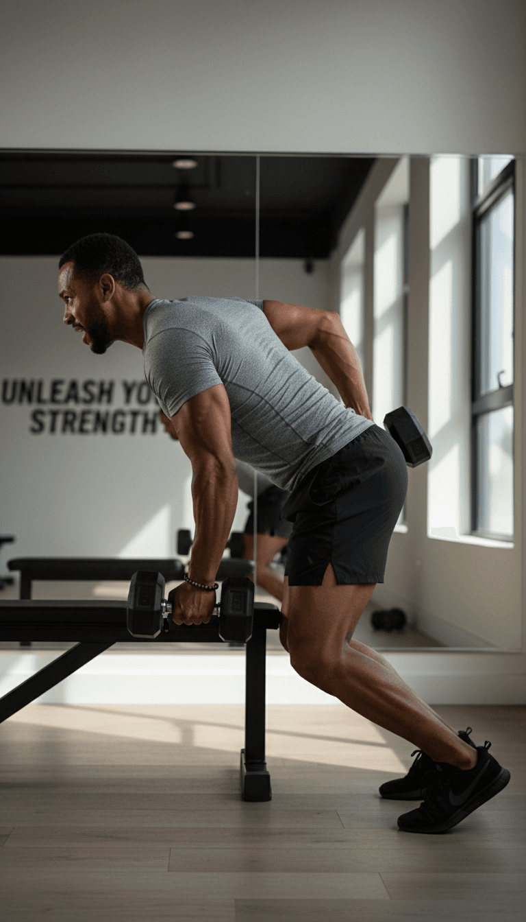 Client displaying lean muscle gains and improved body composition